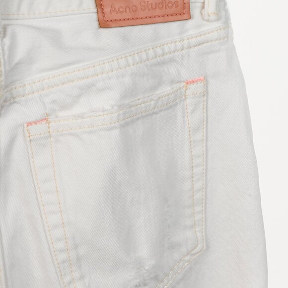 Acne Studios Mece Beaten White Distressed High-Waisted Jeans - Picture 7 of 12